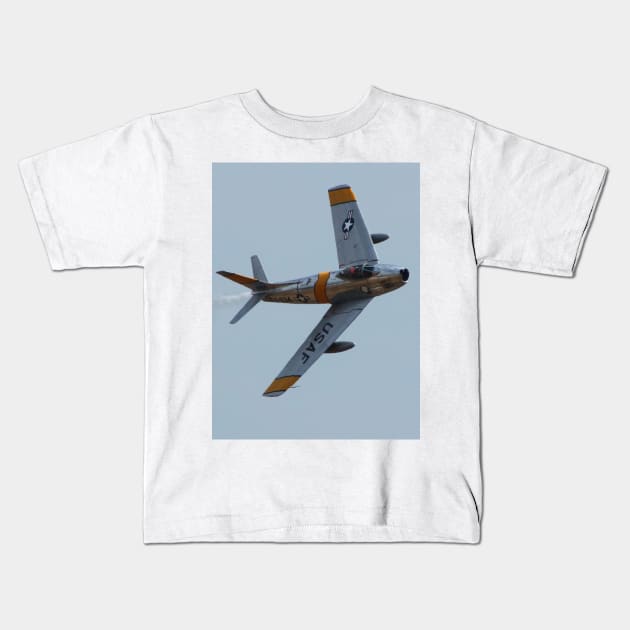 F-86 Sabre Jet Kids T-Shirt by acefox1